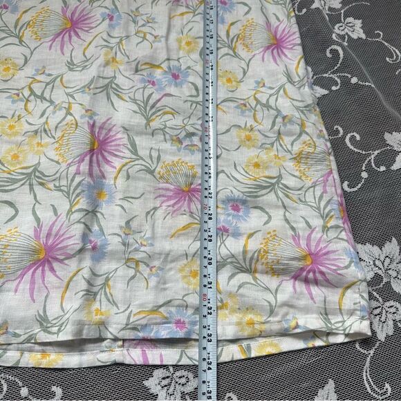 Joie Floral 100% Linen Ruffle Cap Sleeve V-Neck Dress Sz Small - Picture 8 of 9